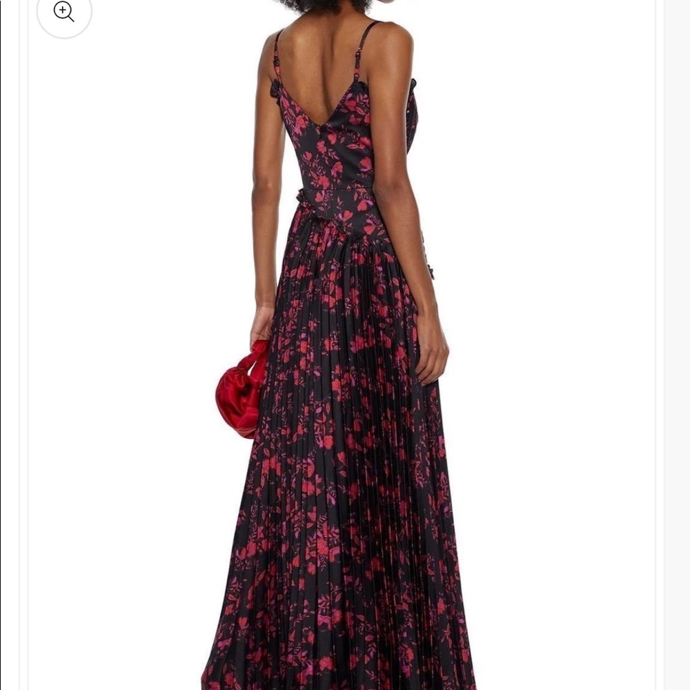 Monique Lhuillier Black and Red Floral Maxi Dress - Picture 2 of 5